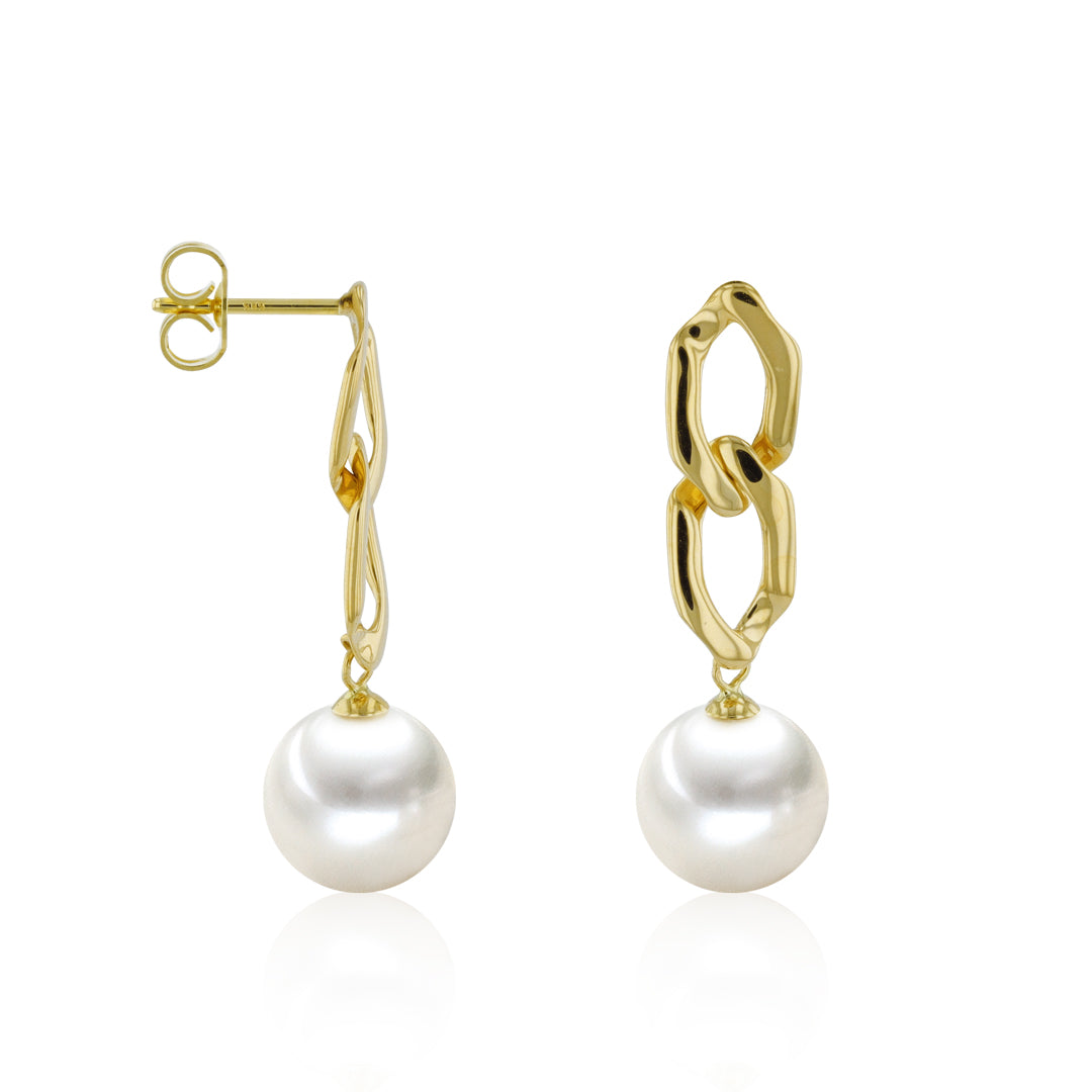 Süßwasser Ohrringe "Paperclip" - Calissi